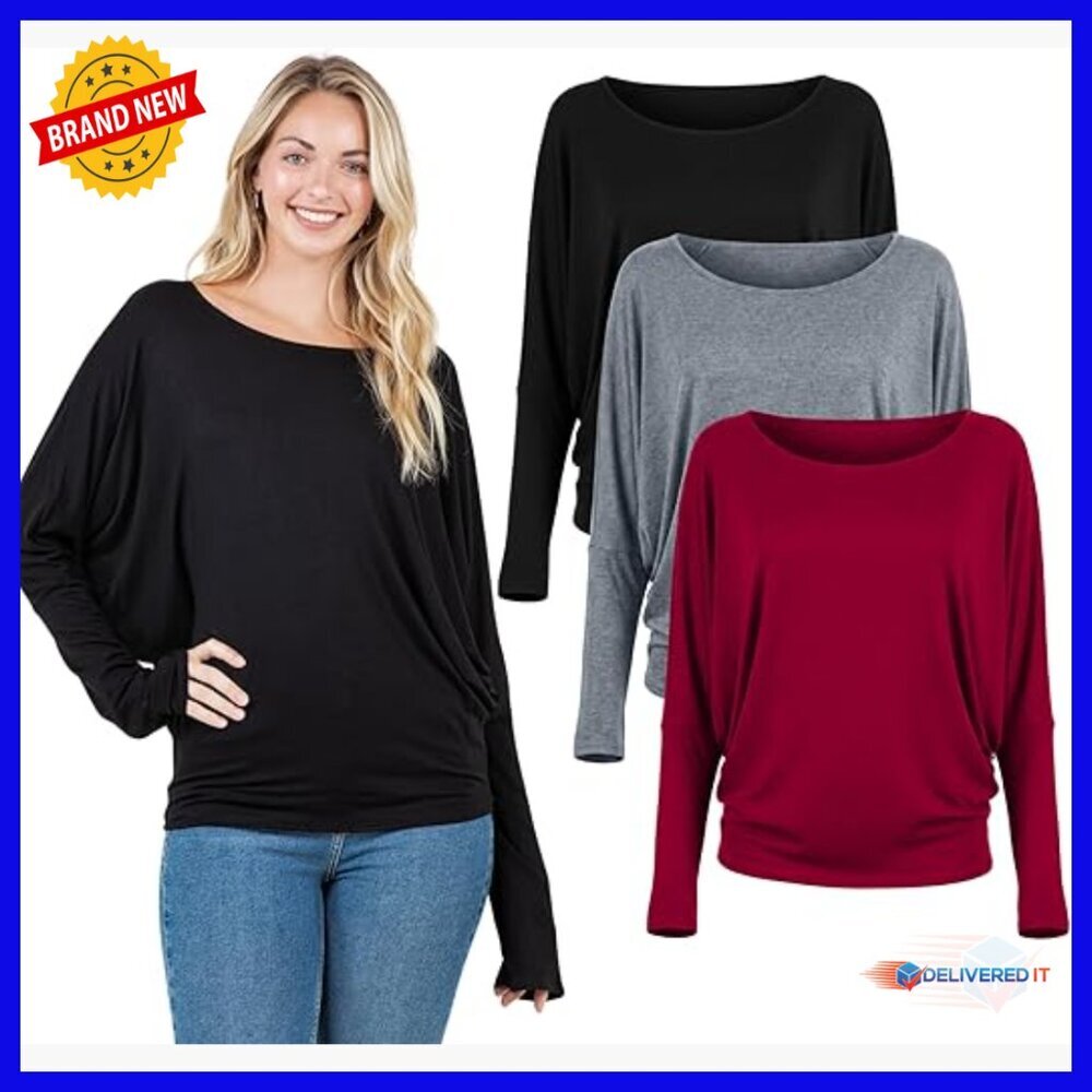 Oversized Dolman Batwing Sleeve Tunic Top, Soft Rayon Blend, Plus Size
